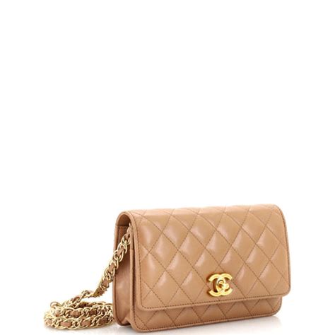 chanel turnlock wallet on chain full flap